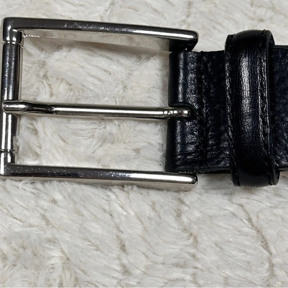 Gennaro Di Palma  Made in Italy Men's Belt Genuine Leather BLack , Silver 40